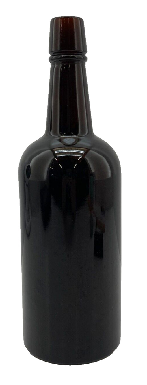 Vintage 1800's Amber Whisky Glass Bottle Antique Collectible Display 11" Tall